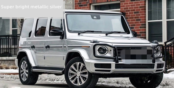 30µM Metallic Silver Gloss Auto Vinylomslag voor Voertuig Reclame
