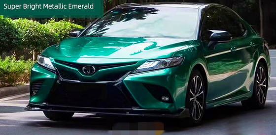 Het met een laag bedekken van Metaalemerald gloss car vinyl wrap met Krasbescherming