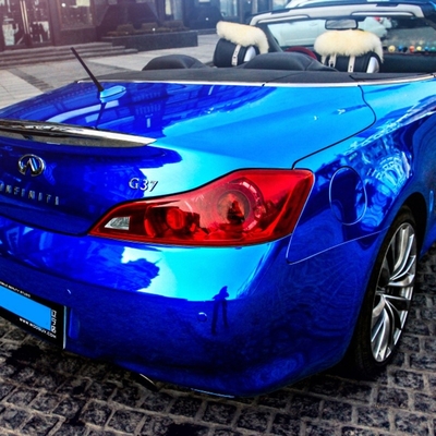 Verwijderbare Zelfklevende van de de Autoomslag van Chrome Blauwe de Spiegeleffect Vinylomslag