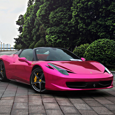 Polijst roze Chrome-Auto Vinylomslag met Verwijderbare Acrylkleefstof