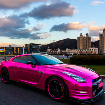 Polijst roze Chrome-Auto Vinylomslag met Verwijderbare Acrylkleefstof