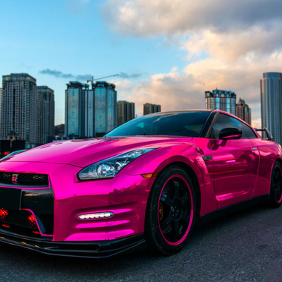 Vochtbestendige Roze Chrome-de Spiegeleffect van de Auto Vinylomslag Vrije Bel