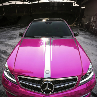 Van de Spiegelchrome van de luchtversie de Glanzende Vinylomslag Verschuifbare Rose Red Car Wrap Film