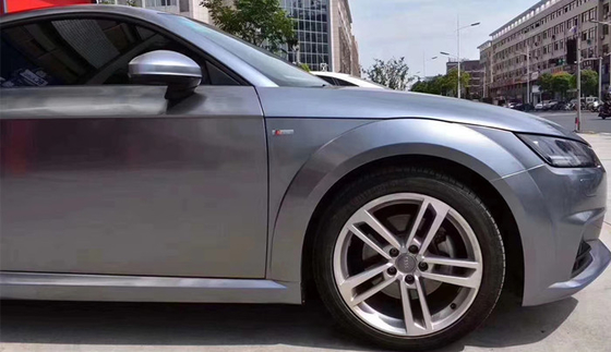 Geactiveerde de Hitte van Grey Gloss Car Vinyl Wrap van het titaniumstaal polijst Metaalgrey vinyl wrap
