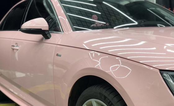 De acryl Gebaseerde Zelfklevende Vinyl Hoge Filmomslag polijst Cherry Blossom Pink Car Wrap