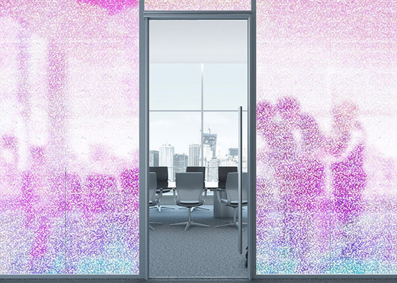 Decoratieve het Glazen vensterfilm Dichroic Dots Pattern 1.22Mx50M van het privacyscherm