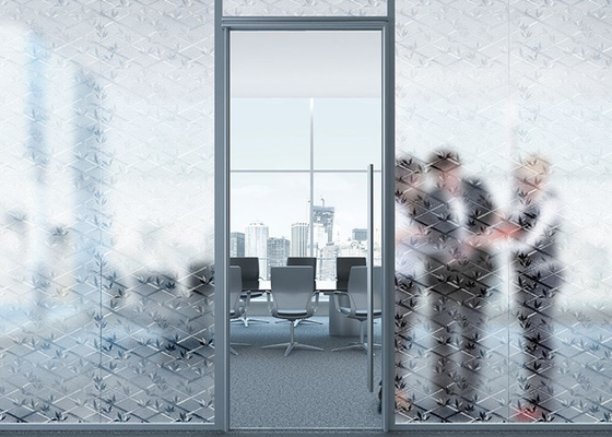 3D van het de Filmbamboe van het Privacy Decoratieve Glazen venster Geweven Patroon