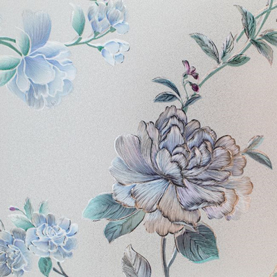 Blauwe van de het Glazen vensterfilm van Rose Textured 3D Decoratieve UV Bestand