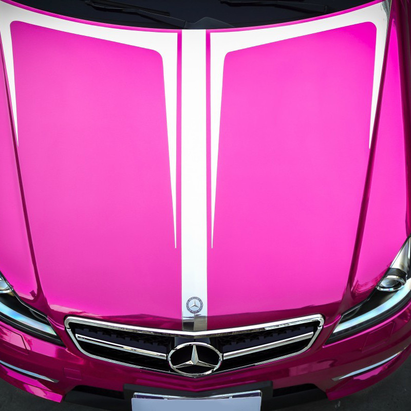 Van de Spiegelchrome van de luchtversie de Glanzende Vinylomslag Verschuifbare Rose Red Car Wrap Film